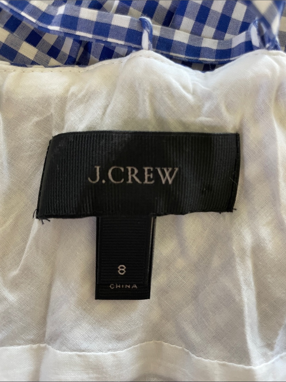 J. Crew Blue and White Gingham Gown size 8 - Picture 3 of 3